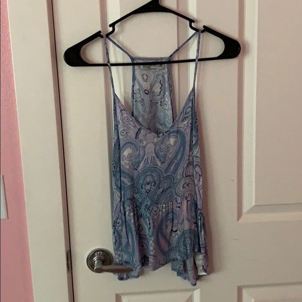 blue and purple cute design spaghetti strap top